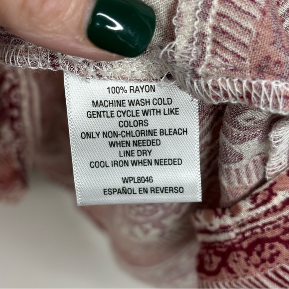 New Style & Co. Boho MIDI Length Dress Navy & Burgandy Plus Size 1X NWOT - Picture 11 of 14